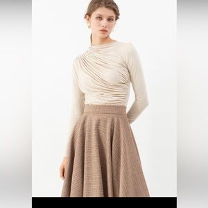 CHICWISH RUCHED LONG SLEEVED TOP